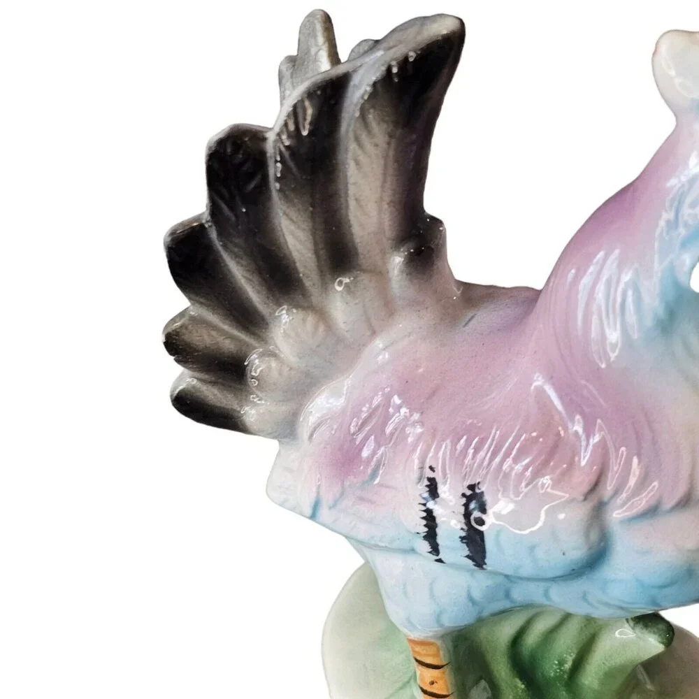 Porcelain Rooster Figurine‎ Made in Japan, Chicken Farmhouse Decor, Vintage 5